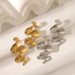 Titanium steel  irregular wave earrings