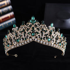 Delicate colorful rhinestone statement alloy hair crown wedding hair crown