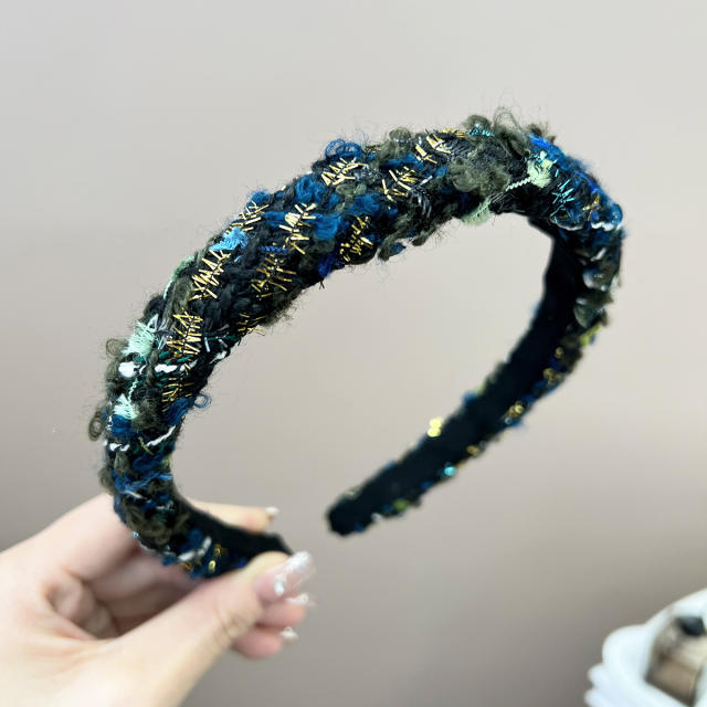 High-grade Korean Style Autumn Winter Tweed Sponge headband bow hair claw clips collection