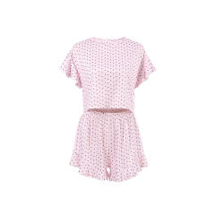 Summer Women's Casual Suit Lotus Leaf Sleeve polka dots pajamas
