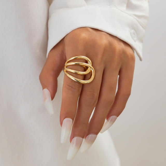 Hammer patttern chunky metal bangle bracelet set