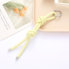 DIY PU Leather knotted keychain bag charm pendant
