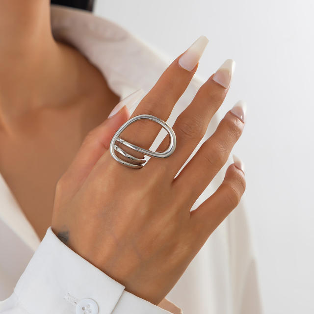 Hammer patttern chunky metal bangle bracelet set