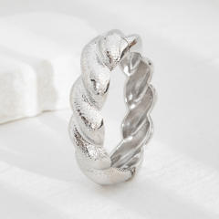 Liquid metal smooth Chunky bangle bracelet geometric wind texture bangle
