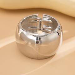 Exaggerated heavy metal smooth wide chunky bangle