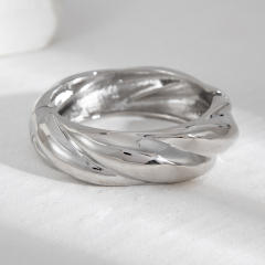 Chunky metal smooth surface bangle bracelet set