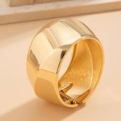 Chunky metal smooth surface bangle bracelet set