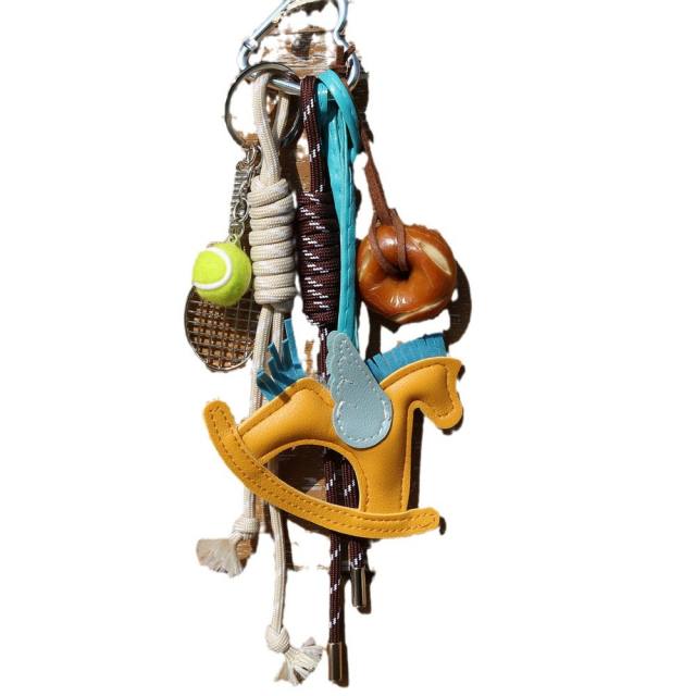 Sweet pony bag pendant woven nylon rope knot buckle bag charm accessory