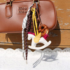 Sweet pony bag pendant woven nylon rope knot buckle bag charm accessory