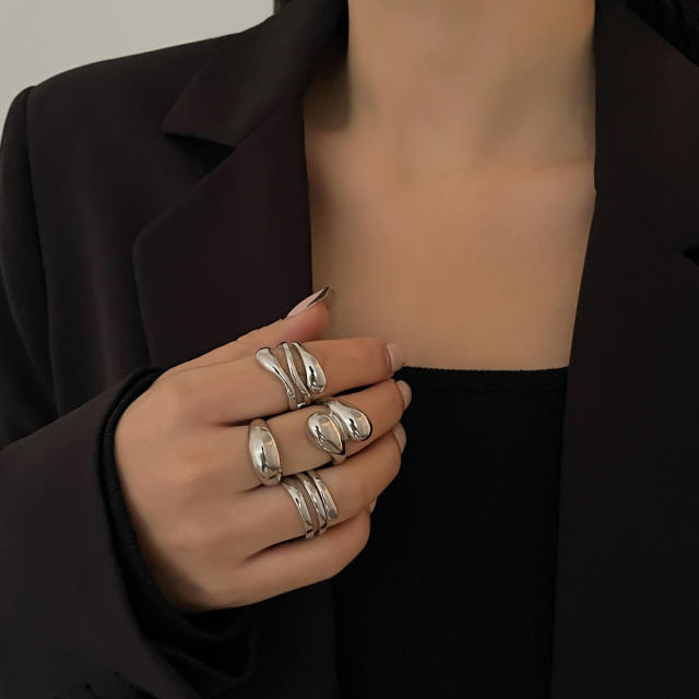 Chunky gold silver metal square shape geometric bangle