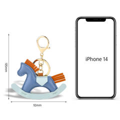 Sweet pony pendant cartoon rocking horse leather pendant  keychain bag charms