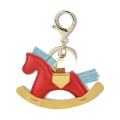 Sweet pony pendant cartoon rocking horse leather pendant  keychain bag charms