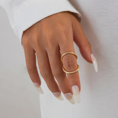 Chunky wave bangle metal bangle set