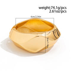Chunky metal bangle bracelet set