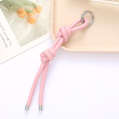 DIY PU Leather knotted keychain bag charm pendant