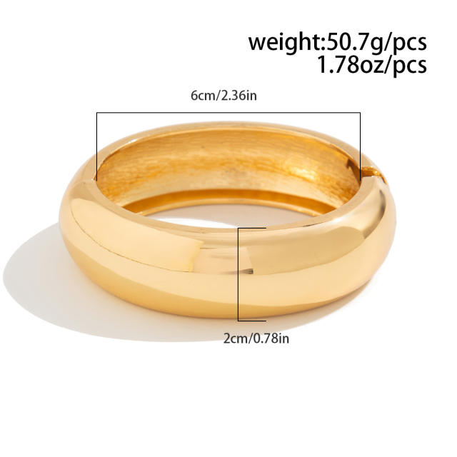 Chunky metal bangle bracelet set