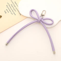 PU leather sweet handmade bow keychain bag charm pendant