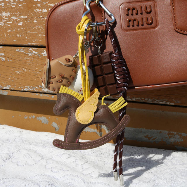 Sweet pony bag pendant woven nylon rope knot buckle bag charm accessory