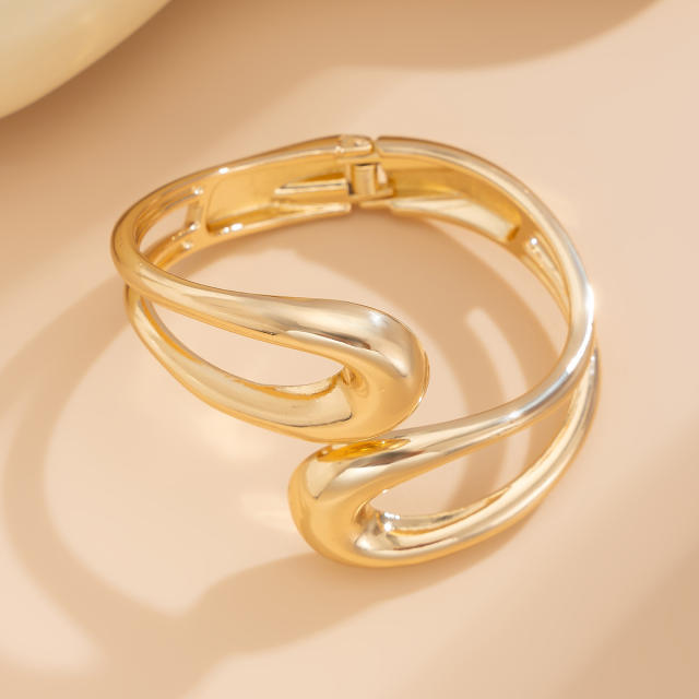 Hip-Hop Future-Sense Metal Gloom Bracelet Trendy Geometric Water Drops chunky bangle