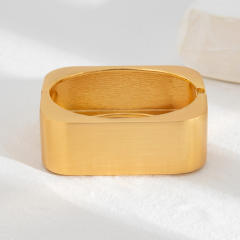 Chunky gold silver metal square shape geometric bangle