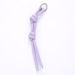 DIY PU Leather knotted keychain bag charm pendant