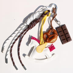 Sweet pony bag pendant woven nylon rope knot buckle bag charm accessory