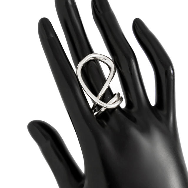 Liquid metal smooth Chunky bangle bracelet geometric wind texture bangle