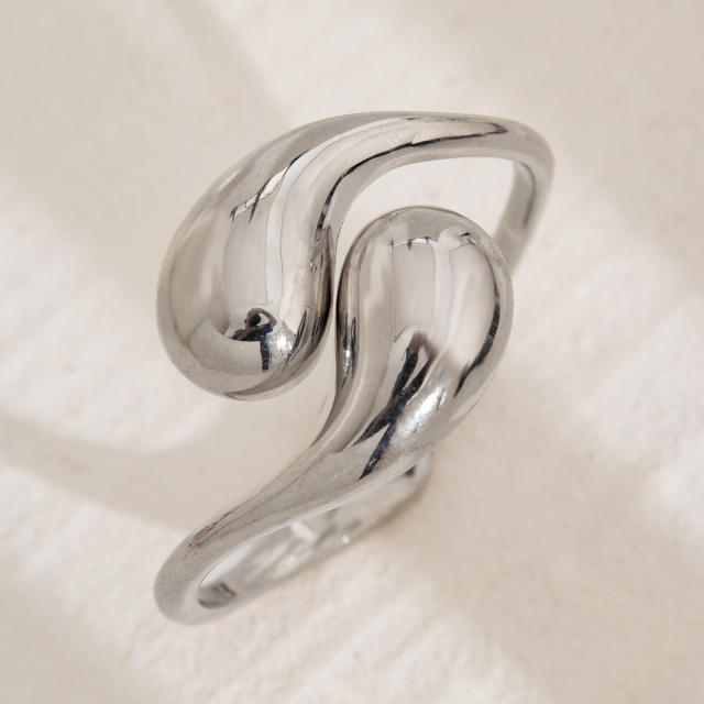 Chunky waterdrop metal bangle bracelet
