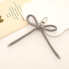 PU leather sweet handmade bow keychain bag charm pendant