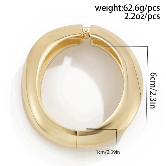 Chunky wave bangle metal bangle set