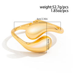Chunky waterdrop metal bangle bracelet