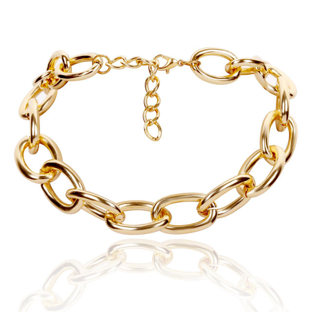 Chunky Simple Personality Metal Chain Necklace Exaggerated Frosted choker