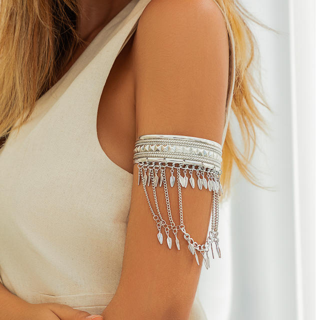 Boho Jewelry beach Metal Coin Tassel Arm Chain arm bangle