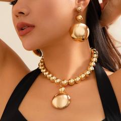Exaggerated beaded necklace earrings set chunky necklace set