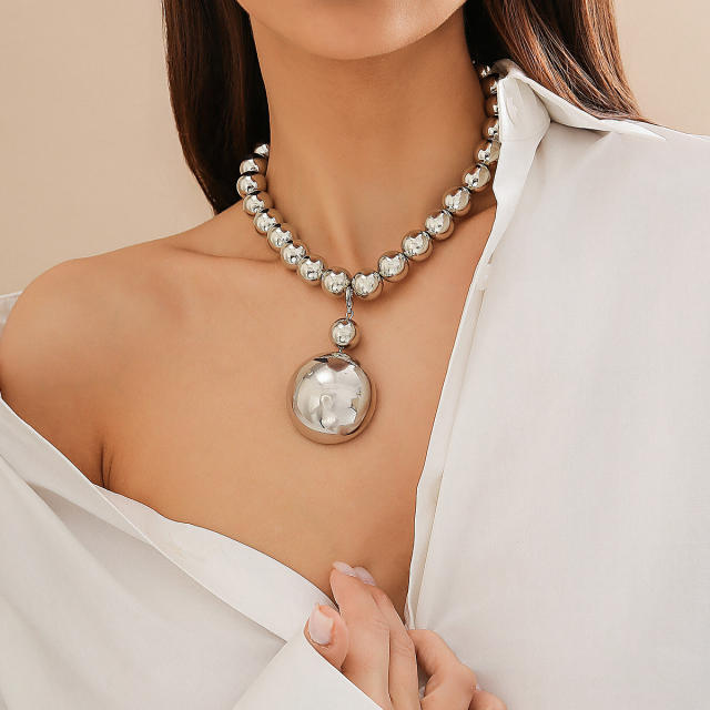 Exaggerated beaded necklace earrings set chunky necklace set