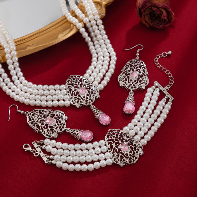 Indian choker necklace wedding necklace set Imitation Pearl Beaded Necklace