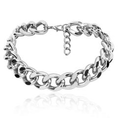 Chunky Simple Personality Metal Chain Necklace Exaggerated Frosted choker
