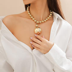 Exaggerated beaded necklace earrings set chunky necklace set