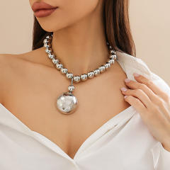 Exaggerated beaded necklace earrings set chunky necklace set