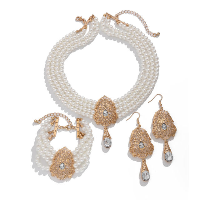 Indian choker necklace wedding necklace set Imitation Pearl Beaded Necklace