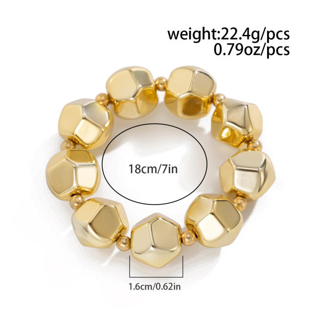 Exaggerated Irregular CCB Beaded Bracelet Women's Personalized Geometric Round Beaded Bracelet