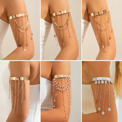 Boho beach series chain tassel alloy arm bangle