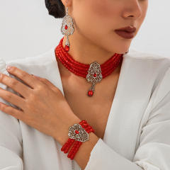 Indian choker necklace wedding necklace set Imitation Pearl Beaded Necklace