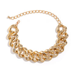 Chunky Simple Personality Metal Chain Necklace Exaggerated Frosted choker