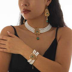 Indian choker necklace wedding necklace set Imitation Pearl Beaded Necklace