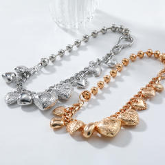 Chunky heart pendant boho charm necklace for women