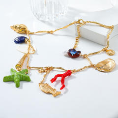 New Charm Marine Life Shell Necklace Coral Conch Star Pendant charm necklace for women
