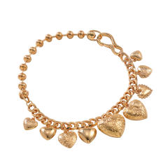 Chunky heart pendant boho charm necklace for women
