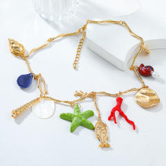 New Charm Marine Life Shell Necklace Coral Conch Star Pendant charm necklace for women