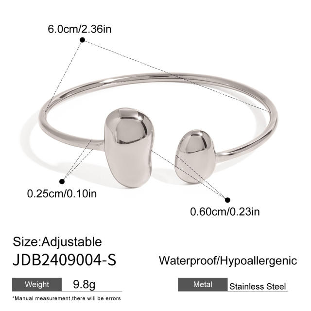 Elegant chunky geometric stainless steel bangle earrings set